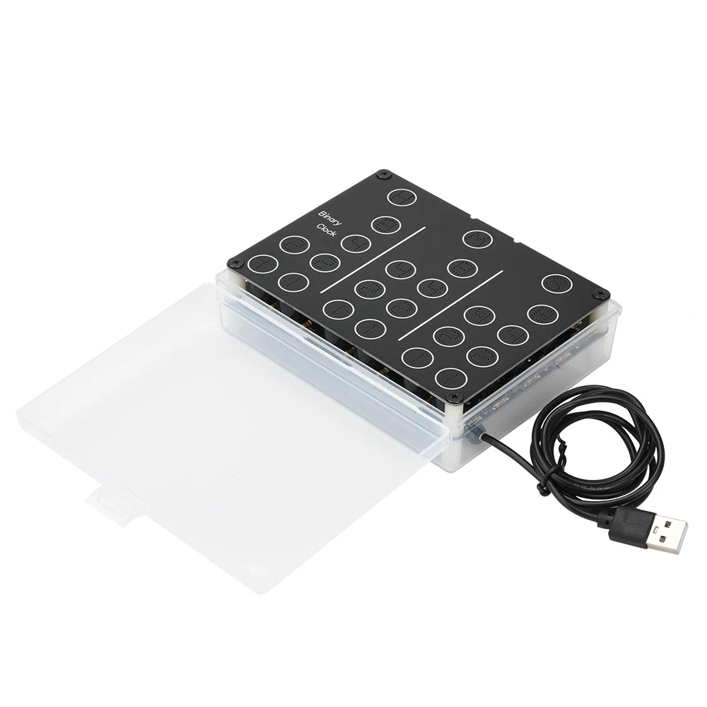 Đồng hồ LED nhị phân DIY, hiển thị số, USB 5V