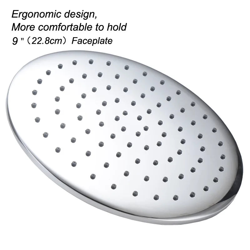 9-inch electroplated surface round concealed thin large top spray, shower head, bathroom accessories