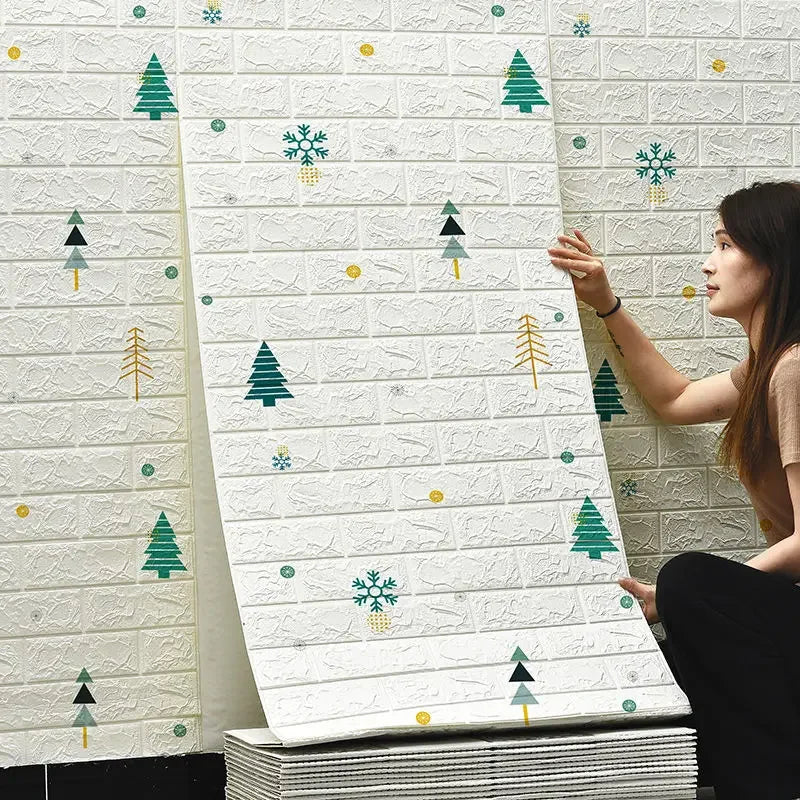 Giấy Dán Tường 3D Chống Thấm Hoa Văn Gạch 70cm*10m