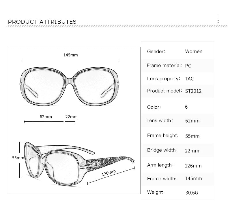 Kính Mát Nữ YSYX Gọng To Cổ Điển Thời Trang ST2012