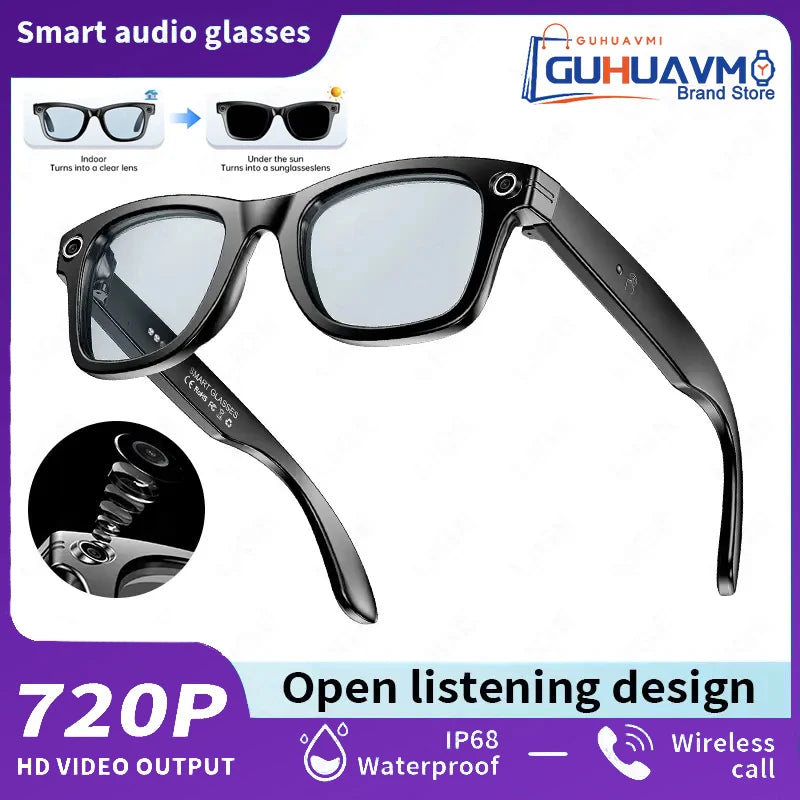 AI Smart Glasses 2025 - Take, Translate, Call, Music 8MP