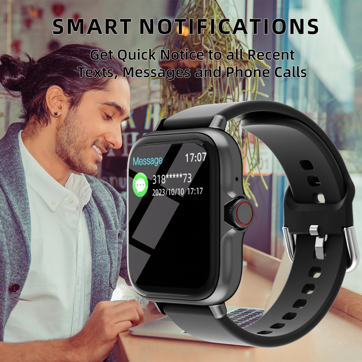 1.83'' smart watch waterproof, calling, sports