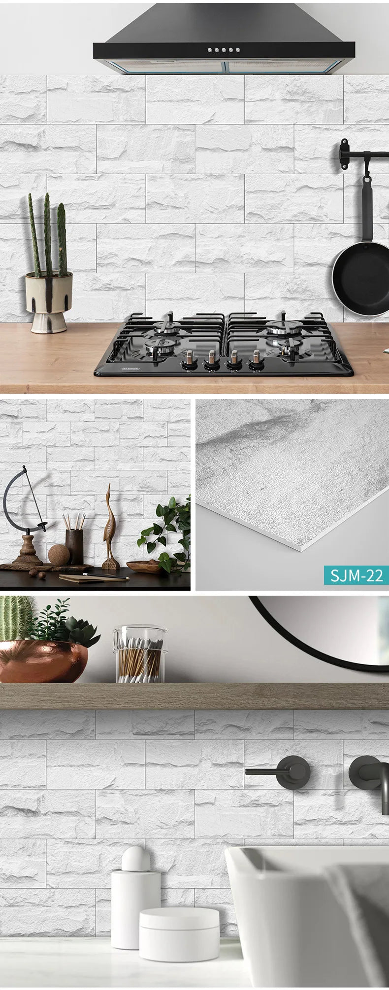 Waterproof Wall Panels - Removable Industrial Foam Decals, Moisture-Proof Matte PVC for Cafe Wall &amp; Commercial Space Decor