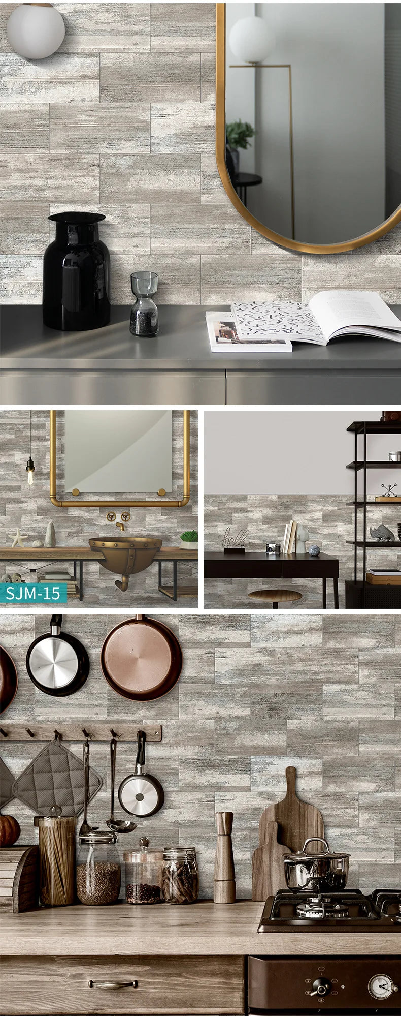 Waterproof Wall Panels - Removable Industrial Foam Decals, Moisture-Proof Matte PVC for Cafe Wall &amp; Commercial Space Decor