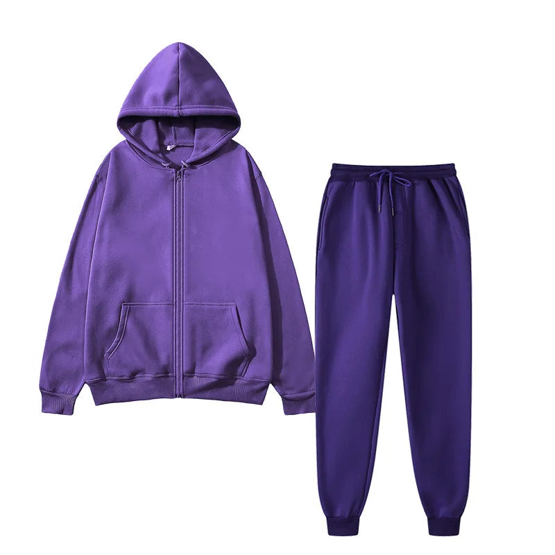 Unisex autumn winter sportswear, sweatshirt + pants