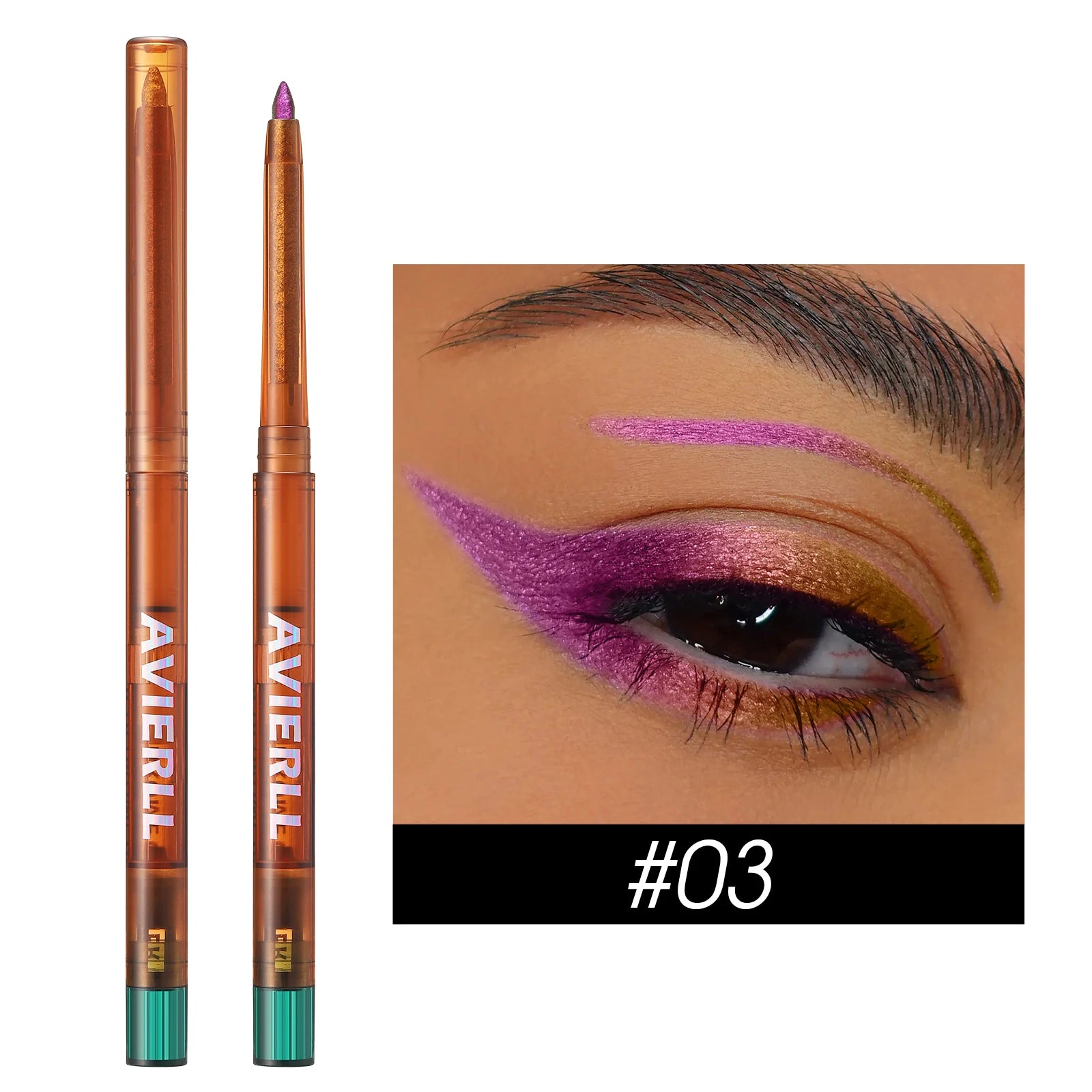 24h Long-lasting Color Changing Glitter Gel Eyeliner