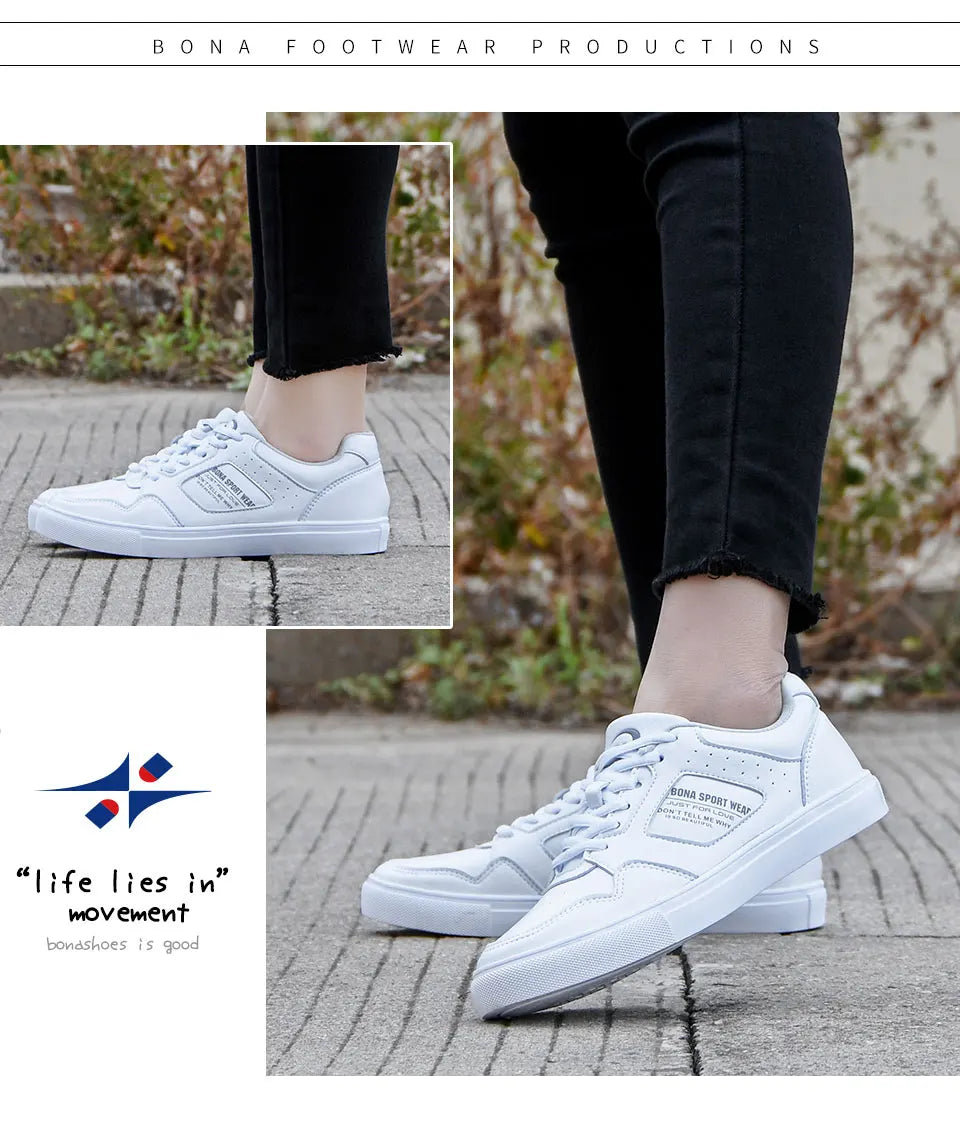 Giày Sneaker Nữ BONA 2023 Đế Bằng Nhẹ Êm Thoáng Khí