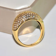 18k Gold Women's Ring Luxurious Diamond Love Gift