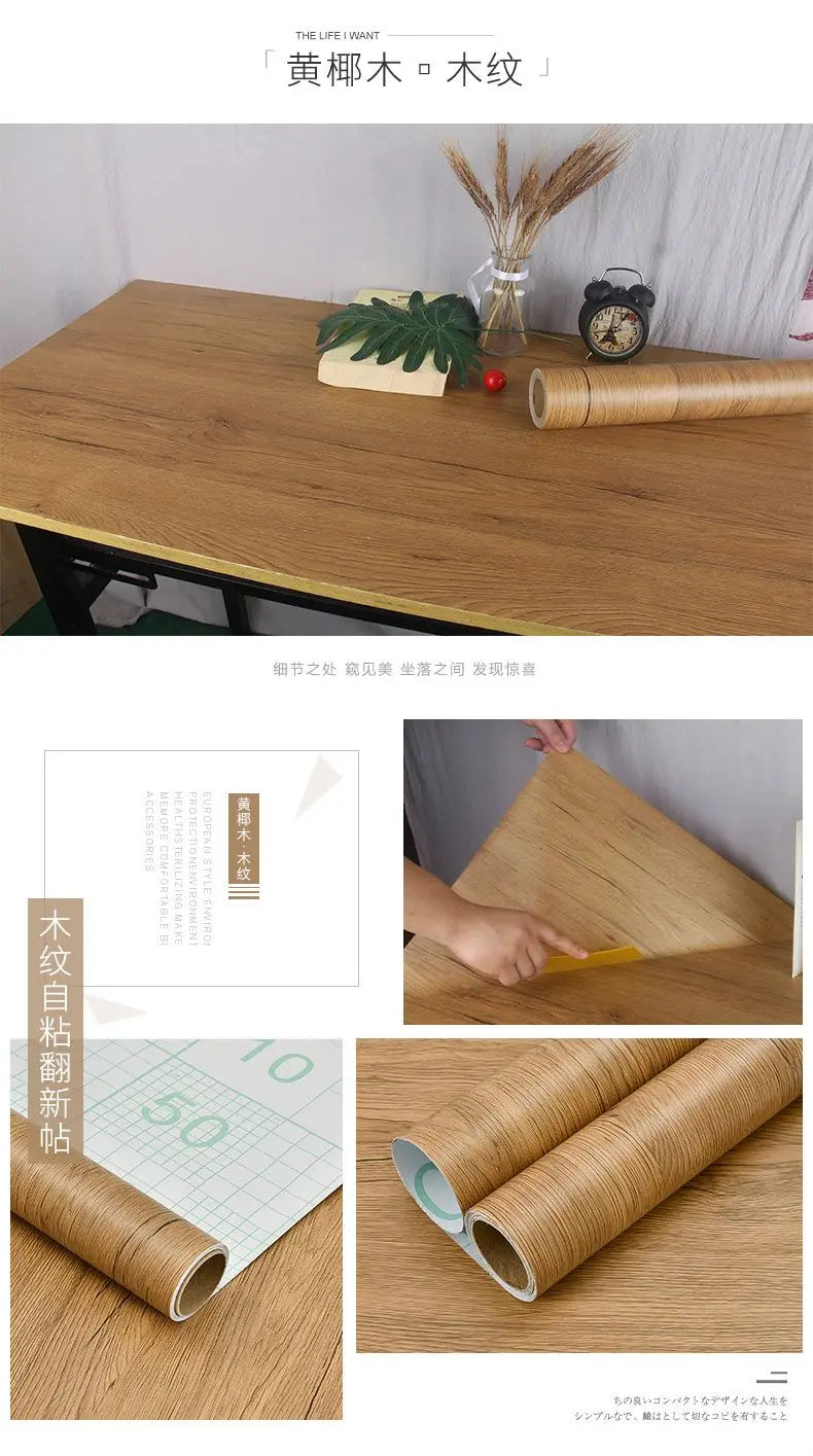 Giấy Dán Tường Vân Gỗ Chống Nước Đa Năng 10m