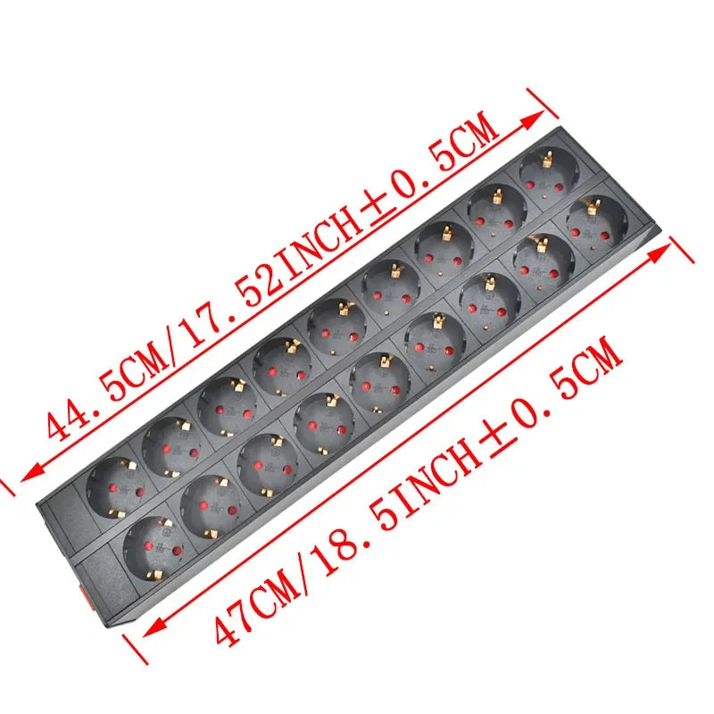 Ổ Cắm PDU Nhôm Tủ Điện 2-10 Ổ Chuẩn Đức Có Công Tắc - Daisan Mart