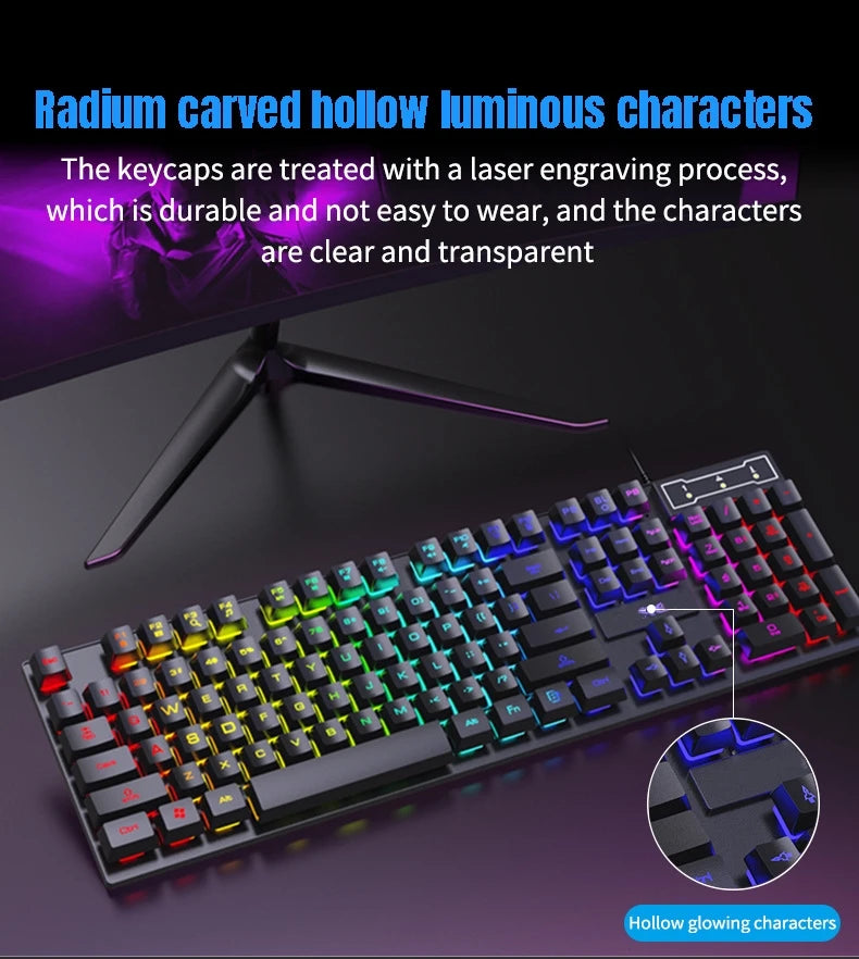 Multi-Color Waterproof Gaming Keyboard and Mouse Set