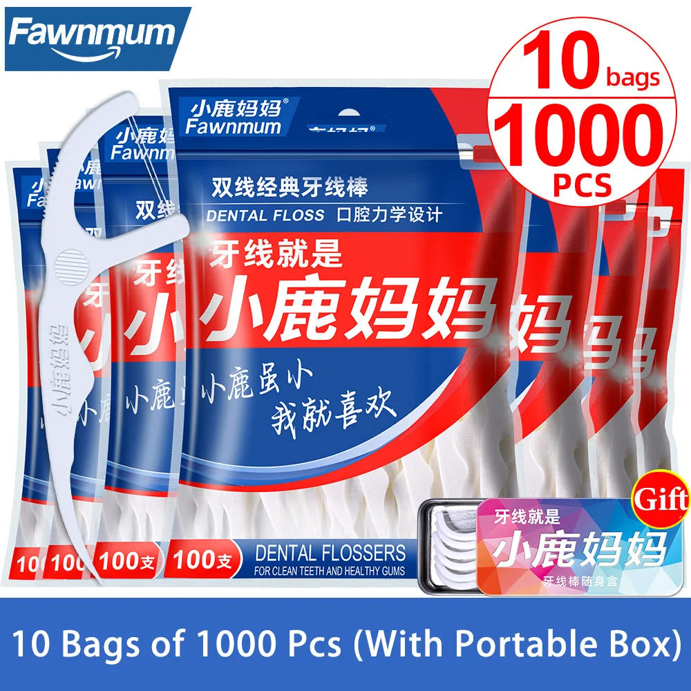 Fawnmum 2-Layer Dental Floss - Family Box 1000C