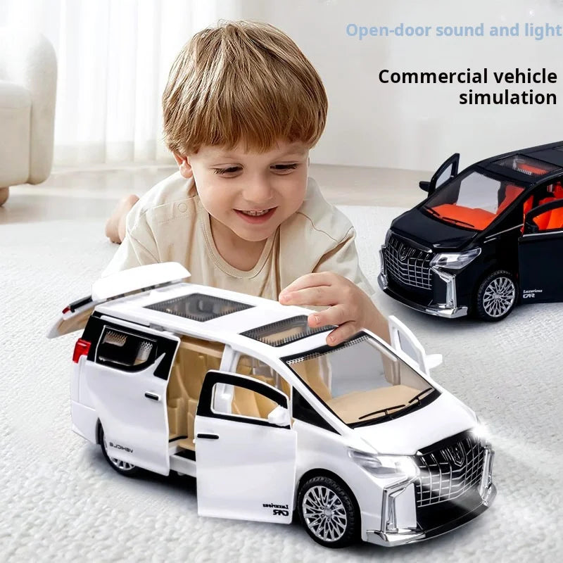 Children's pull-down model car that lights up and plays music