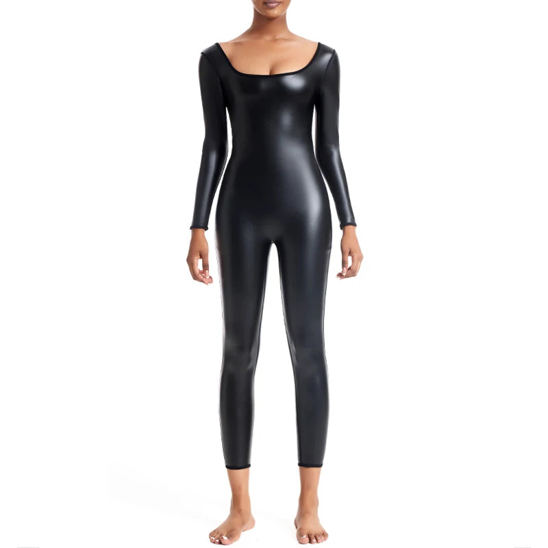 Sexy Body Shaper U Neck Tshirt Long Sleeve Bodysuit for Women Waist Trimmer Corsets Tight leggings Shirt Bodysuits Shapewear Top - Daisan Mart