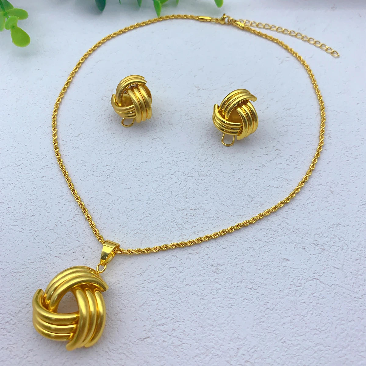 High-end 24K Indian Dubai Gold Jewelry Set for Party