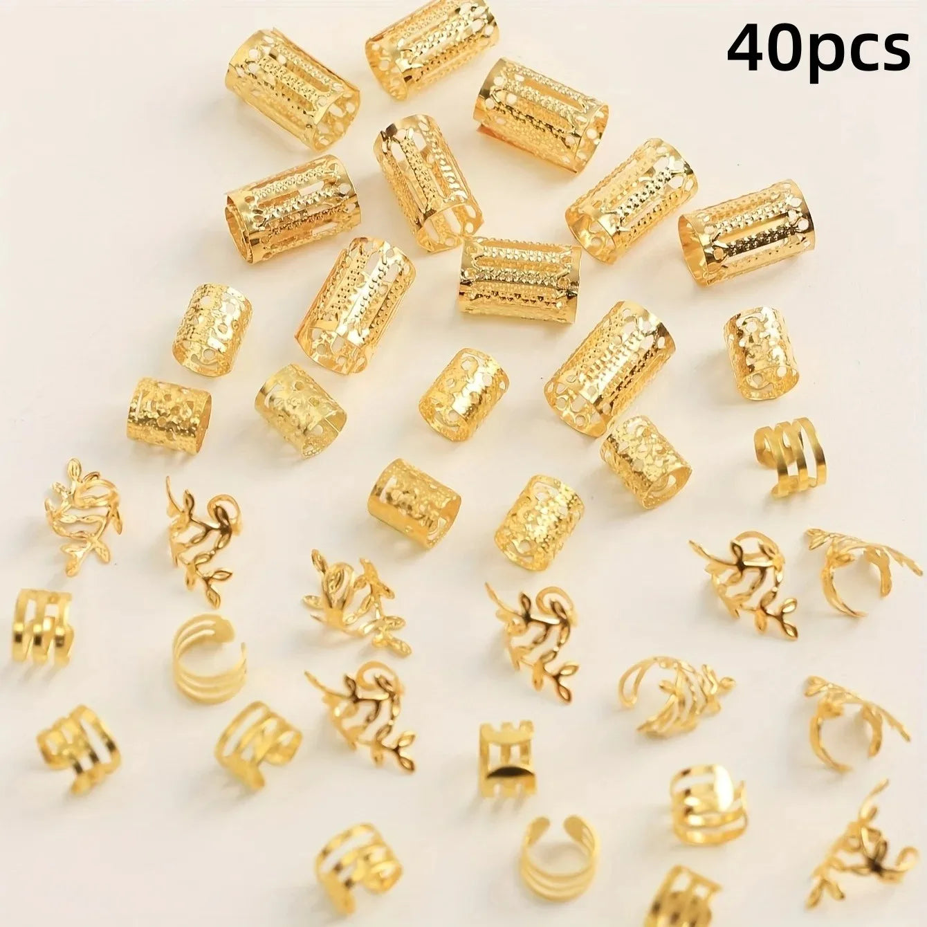 Set of 40 Elegant Feminine Hair Rings - DIY Hair Jewelry