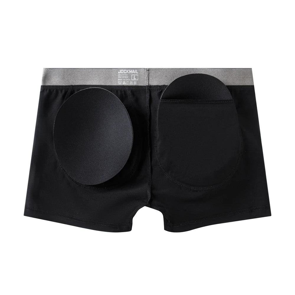 Men's Breathable Cotton Padded Butt Underwear with Removable Pads