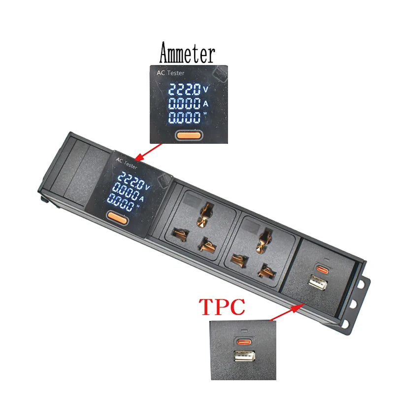 Ổ Cắm PDU Đa Năng 10A Có Đo Điện Áp & USB TPC