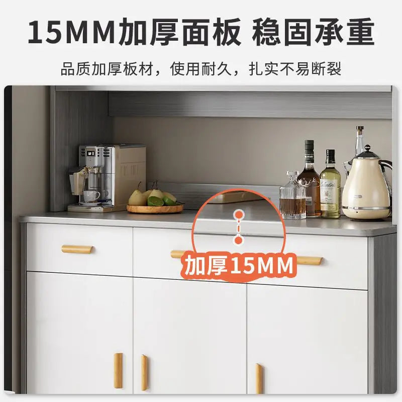 Multi-Tier Wall Mounted Integrated Kitchen Cabinet with Tea Storage