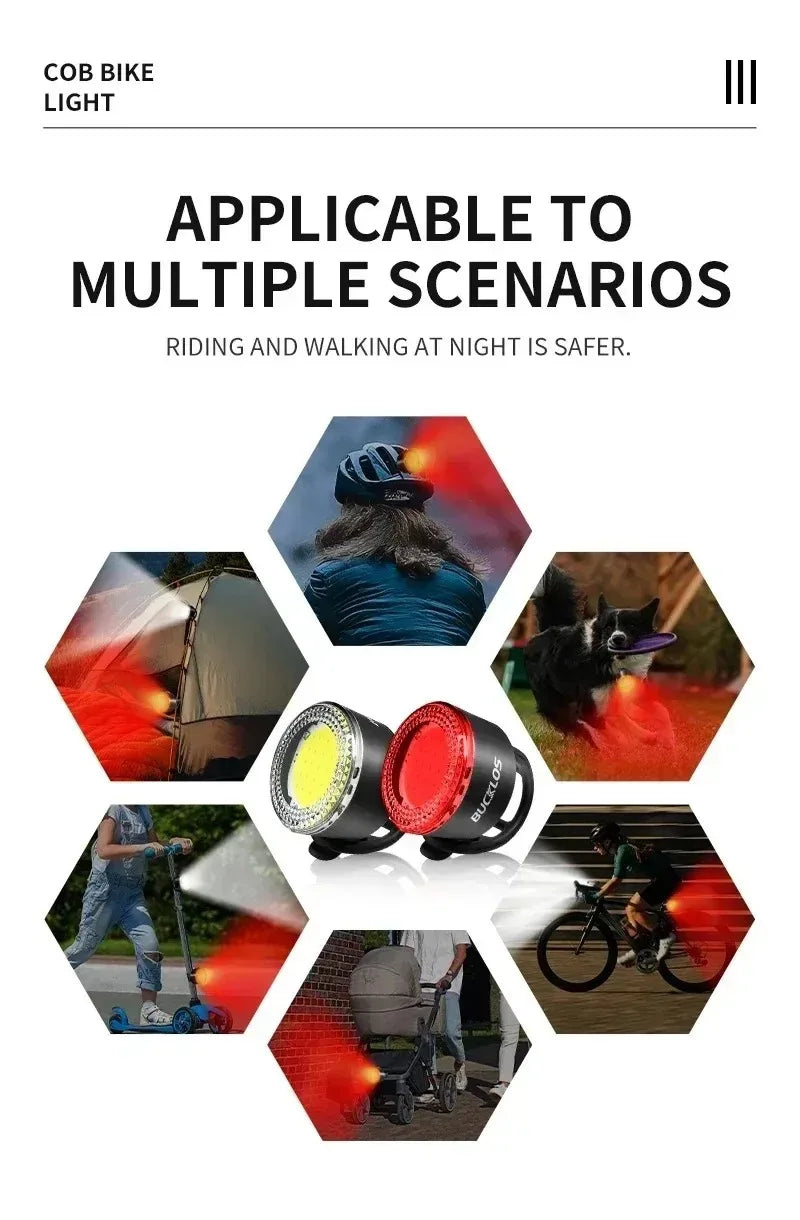 BUCKLOS LED Waterproof USB Bicycle Light 1100mAh