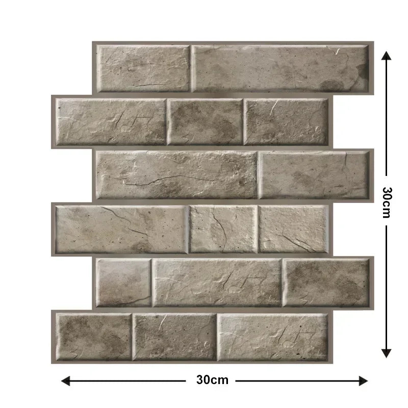 5/10PCS Stereo Wall Stickers Self-adhesive Wallpaper Brick Pattern Creative Stick Heatproof Vinyl Waterproof Kitchen Home Decor
