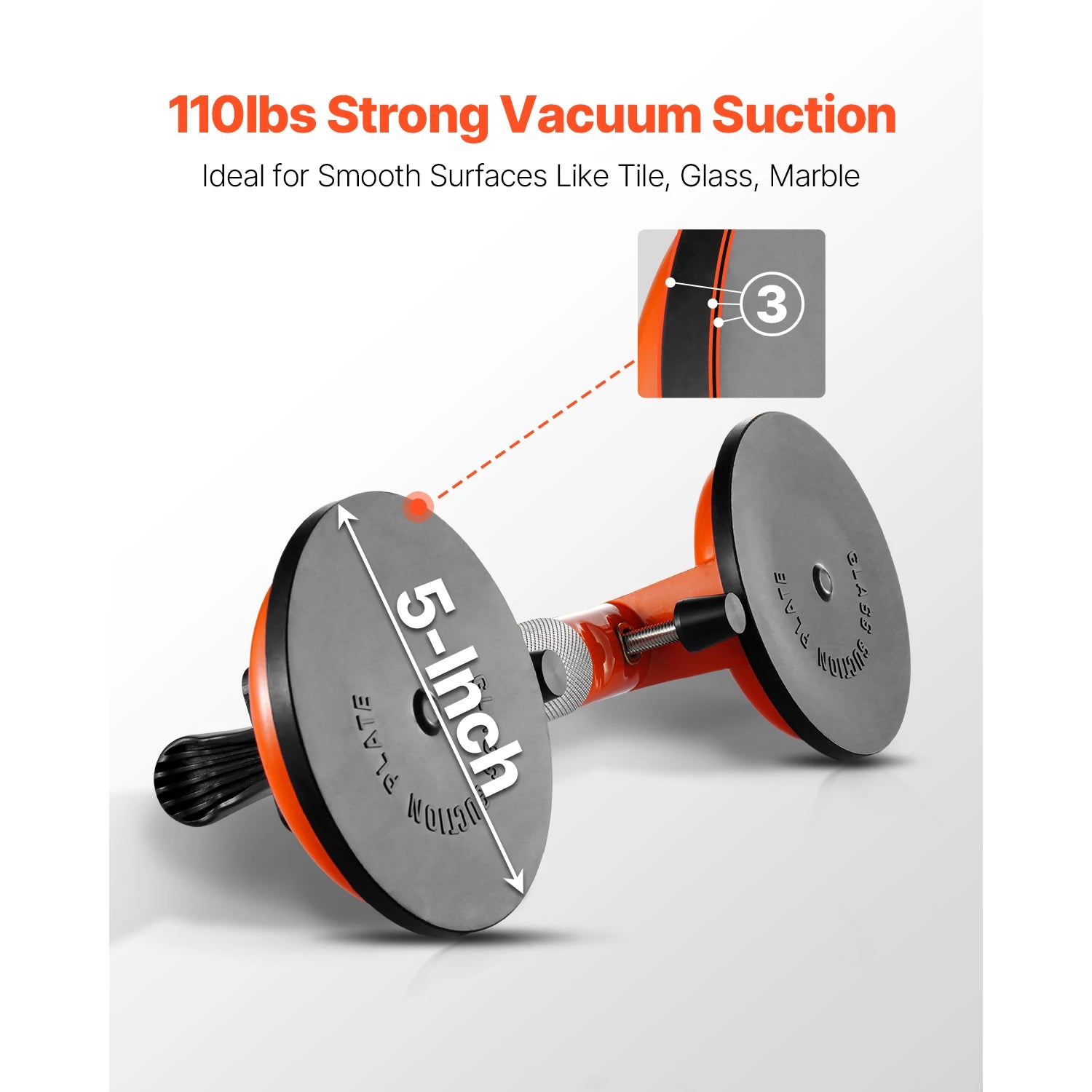 SucceBuy 2 Packs Stone Seam Joiner 180° Adjustable Seamless Seam Setter with 5 in Vacuum Suction Cups Installation Tool for Tile