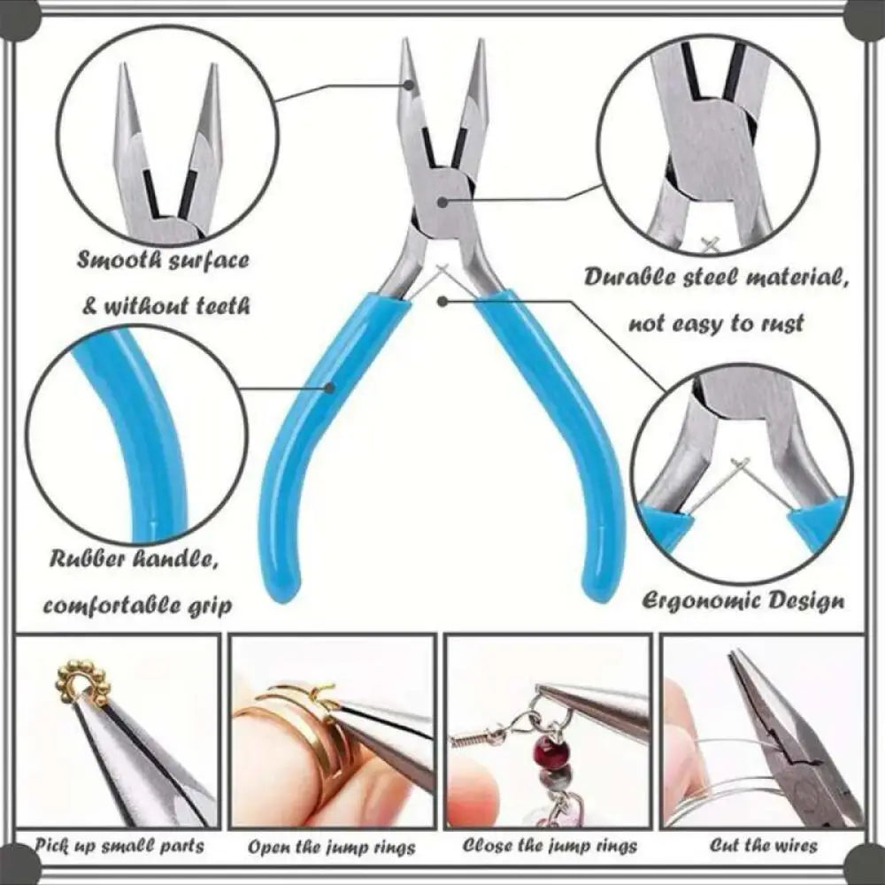 Jewelry Making Tool Set: Pliers, Scissors, Ring Opener, Helping Hand