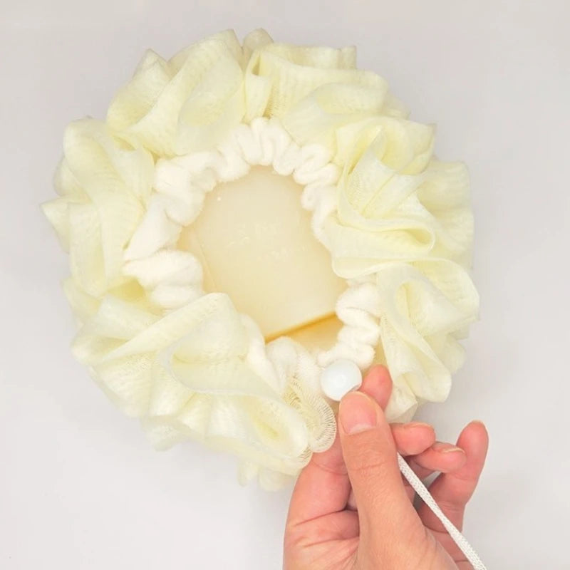 2 in 1 Bath Sponge with Soft Exfoliating Pouch