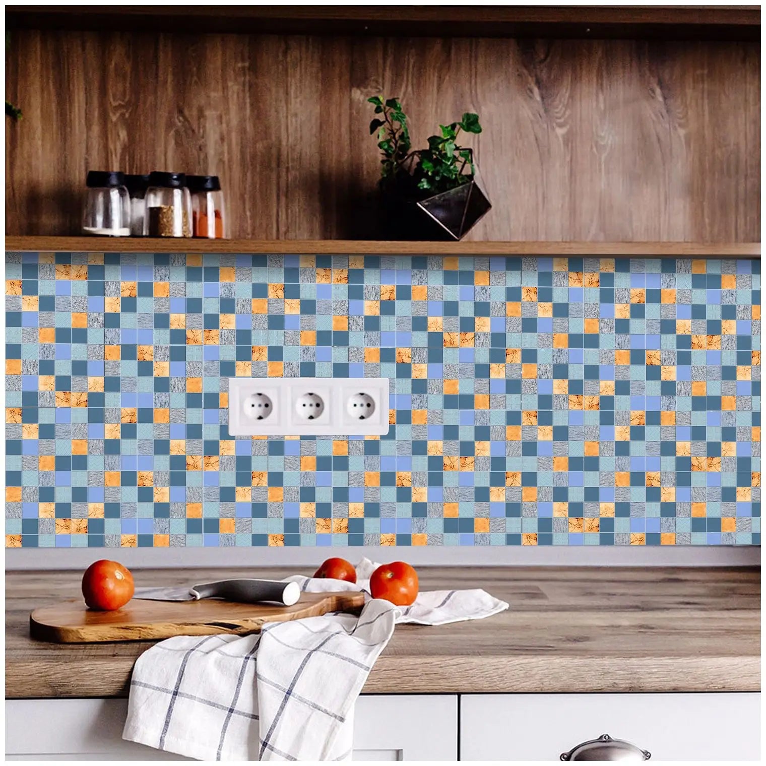 10 Waterproof Marble Mosaic Tile Stickers