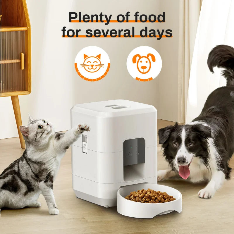 2L Automatic Pet Feeder for Cats with WiFi Smart Control Smartphone App Timed Quantitative Feeding Remote Feeding Cat Feeder