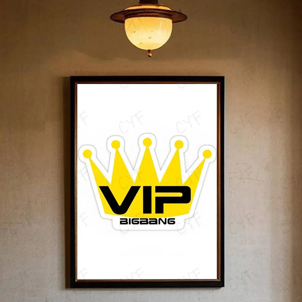 1PC Korean Pop Band B-BIGBANG Poster Waterproof Wall Art Sticker For Bar Living Vintage Room Decor High Quality Print Gift