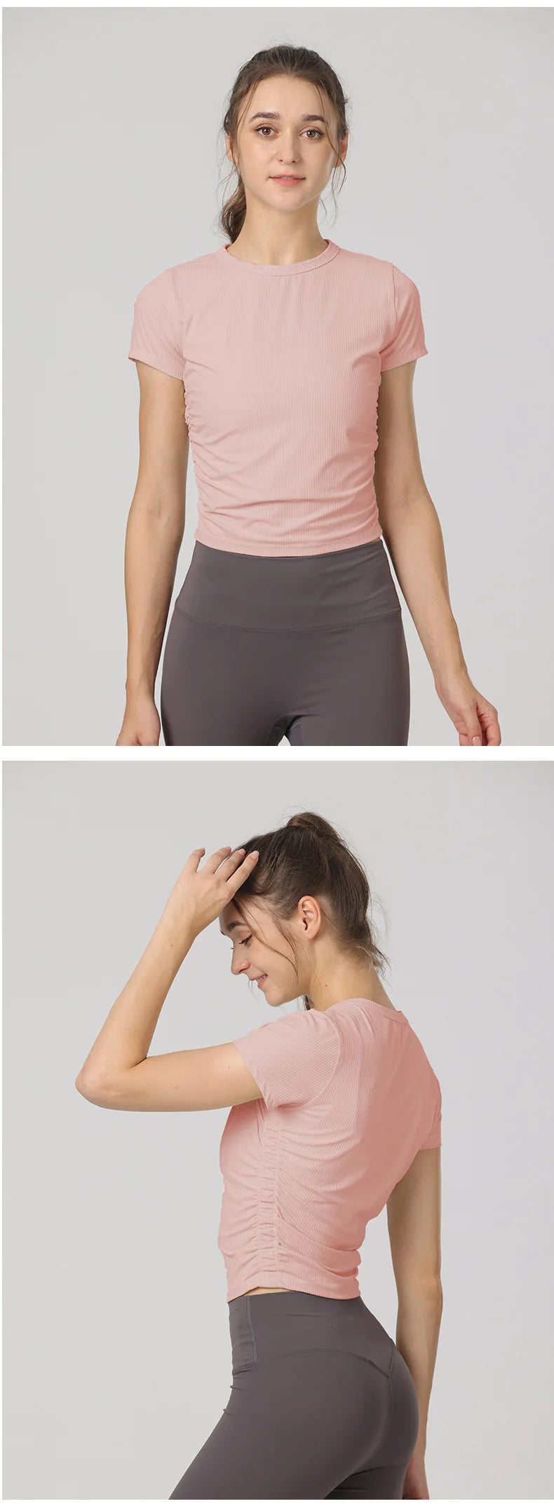 Áo Tập Yoga Nữ Ngắn Tay Co Giãn Thoáng Khí Năng Động - Daisan Mart