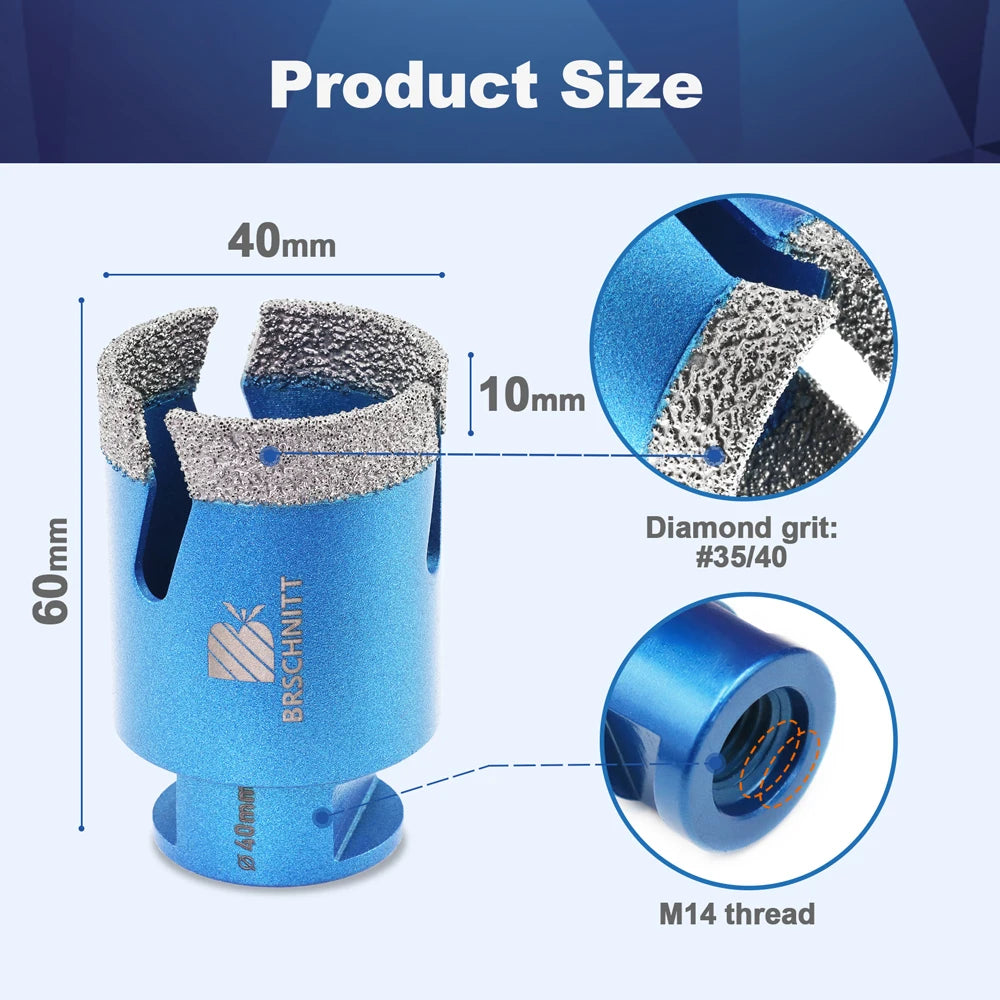 Mũi Khoan Kim Cương Đa Năng Cắt Gạch Đá M14 20-125mm - Daisan Mart