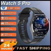 Đồng hồ thông minh 5 Pro 2025, màn HD, GPS, NFC, IP68