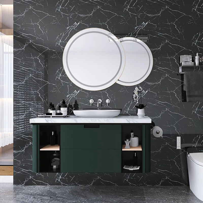 60cm Marble Vinyl Film Self Adhesive Wallpaper Bathroom Kitchen Cupboard Countertops Contact Paper PVC Waterproof Wall Stickers