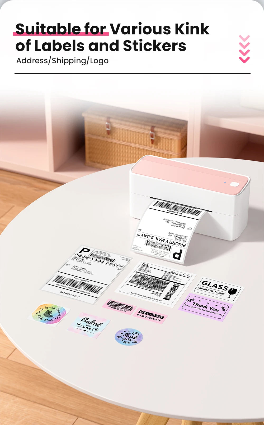 Phomemo 241 Bluetooth Thermal Label Printer Wireless Small Shipping Label Printer 4X6 Compatible with iPhone Android Mac Window - Daisan Mart