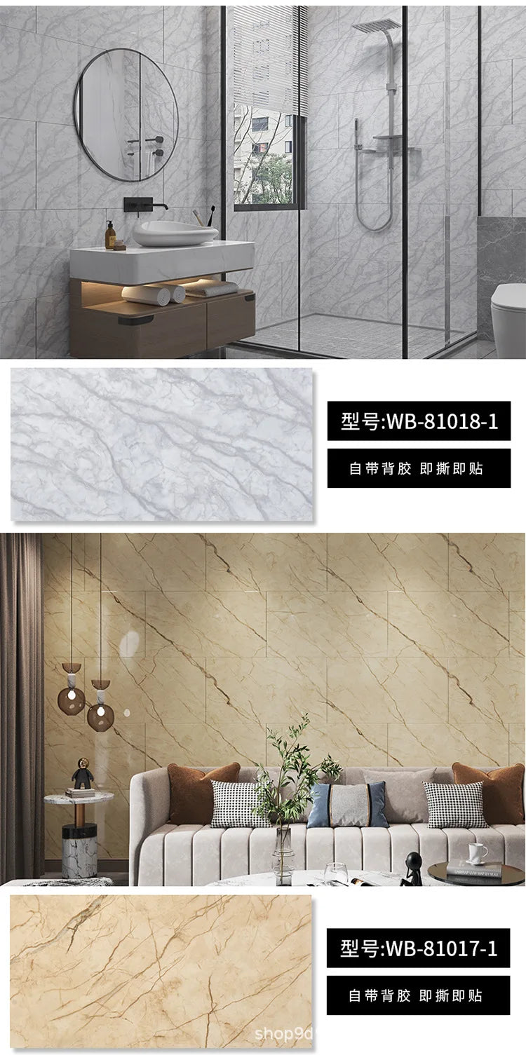 30X60CM SXP marble wood grain wall skirt entrance hall living room kitchen aluminum mold self-adhesive waterproof