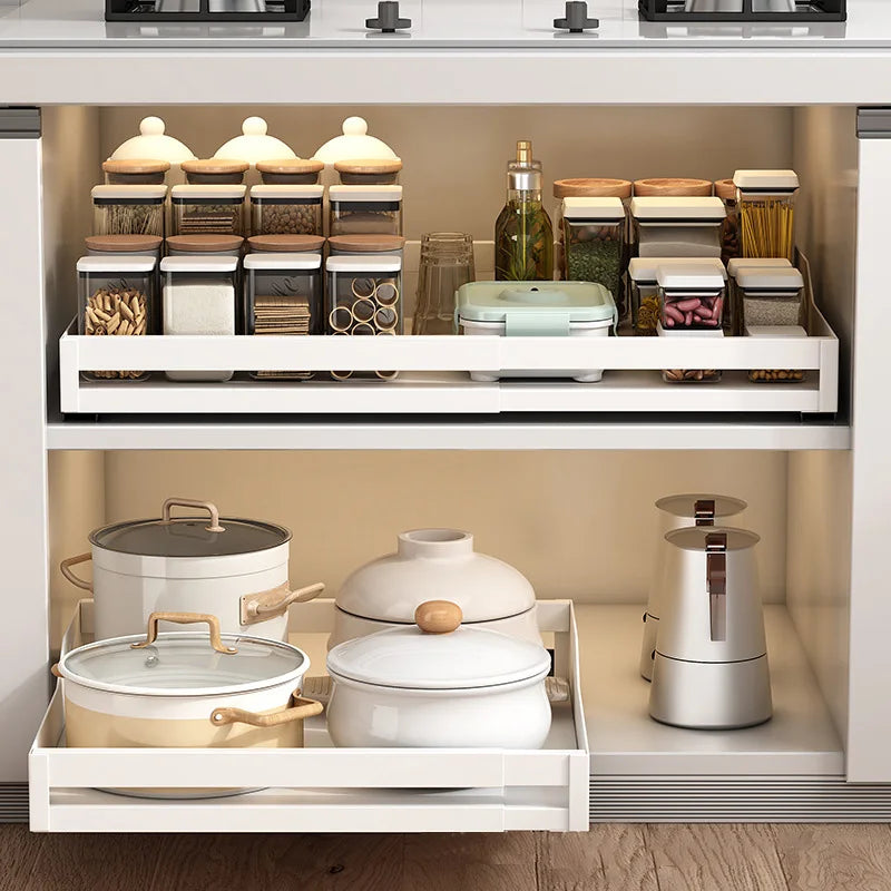 Multi-purpose Kitchen &amp; Bathroom Cabinet Rack - Convenient Slider
