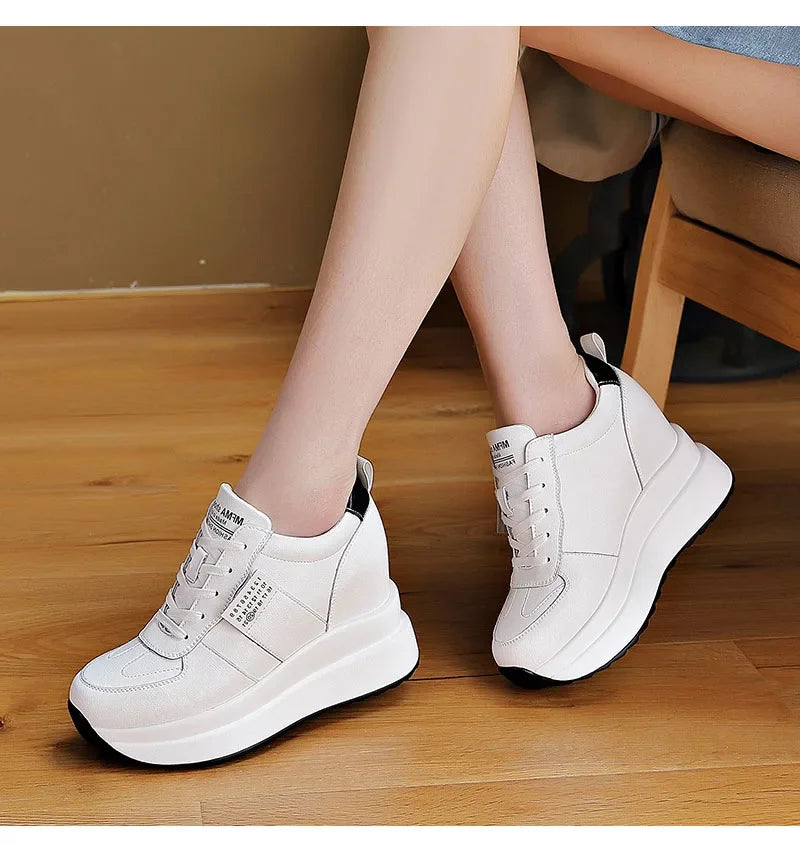 Women's Fashion Genuine Leather Sandals Increase Height 9cm DX142