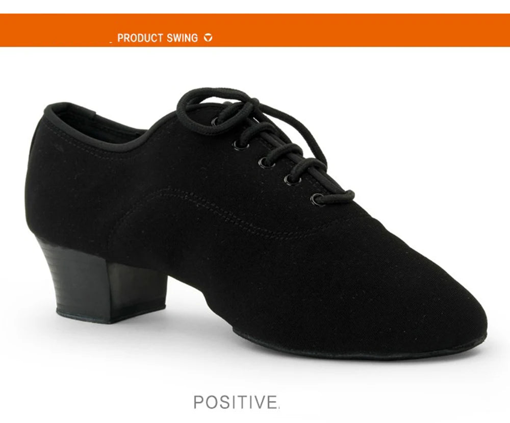 Men's Latin Dance Shoes Canvas Soft Sole 4.5cm