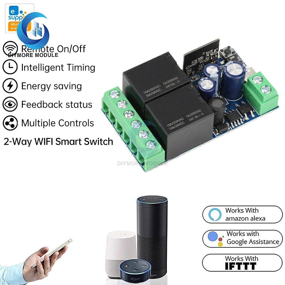 Công Tắc Wifi Thông Minh Ewelink 2 Rơ-le DC5V USB