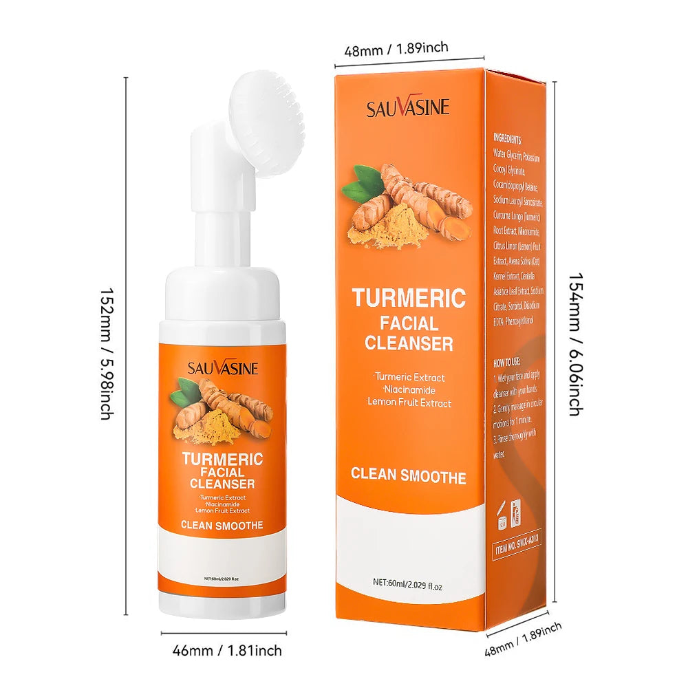 Turmeric Lemon Brightening Facial Cleanser with Brush 50ml