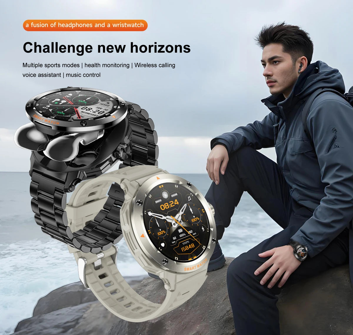 Đồng Hồ Thông Minh 2in1 Tai Nghe, Định Vị, Gọi Bluetooth