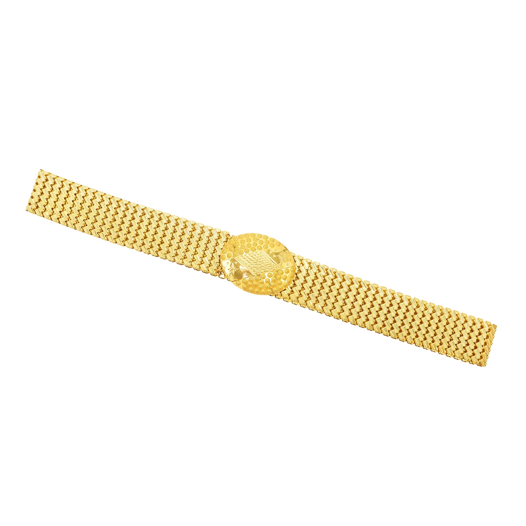 Gold Plated Engraved Flower Belt - Women's Body Jewelry