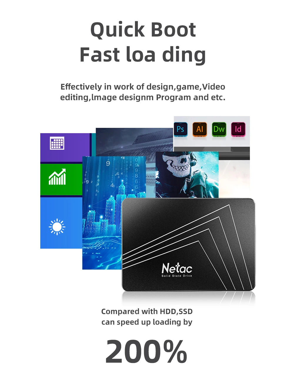 Netac SSD SATA3 - Multi-Capacity 128GB-2TB Laptop Hard Drive