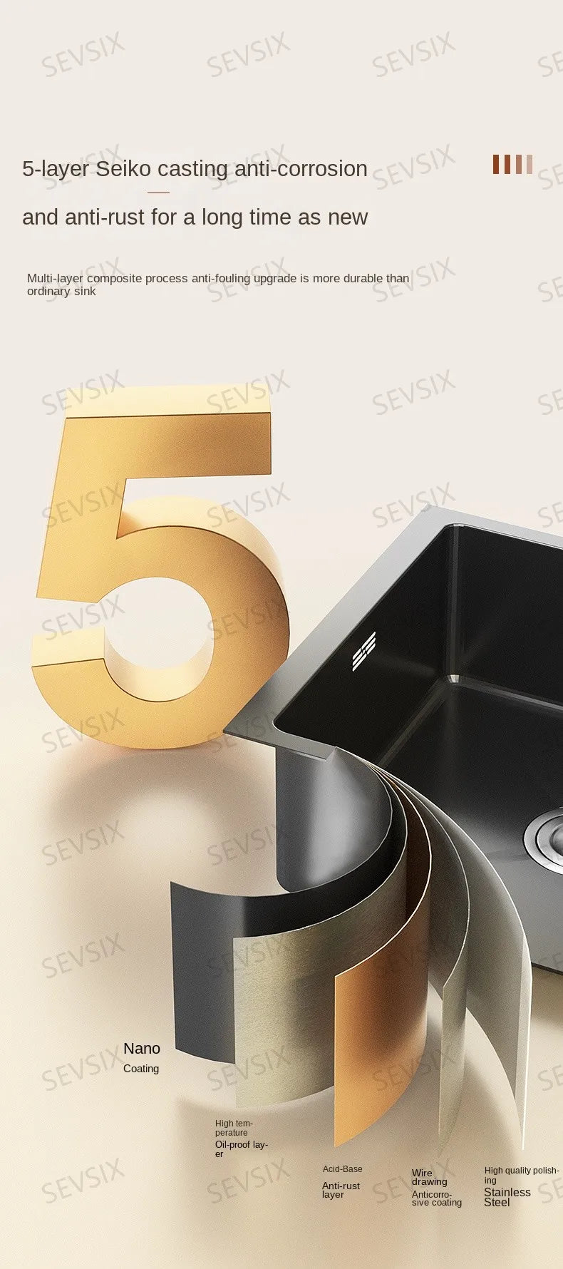 304 stainless steel Kitchen handmade small sink, single sink, vegetable washing basin, under counter, island counter, water bar - Daisan Mart