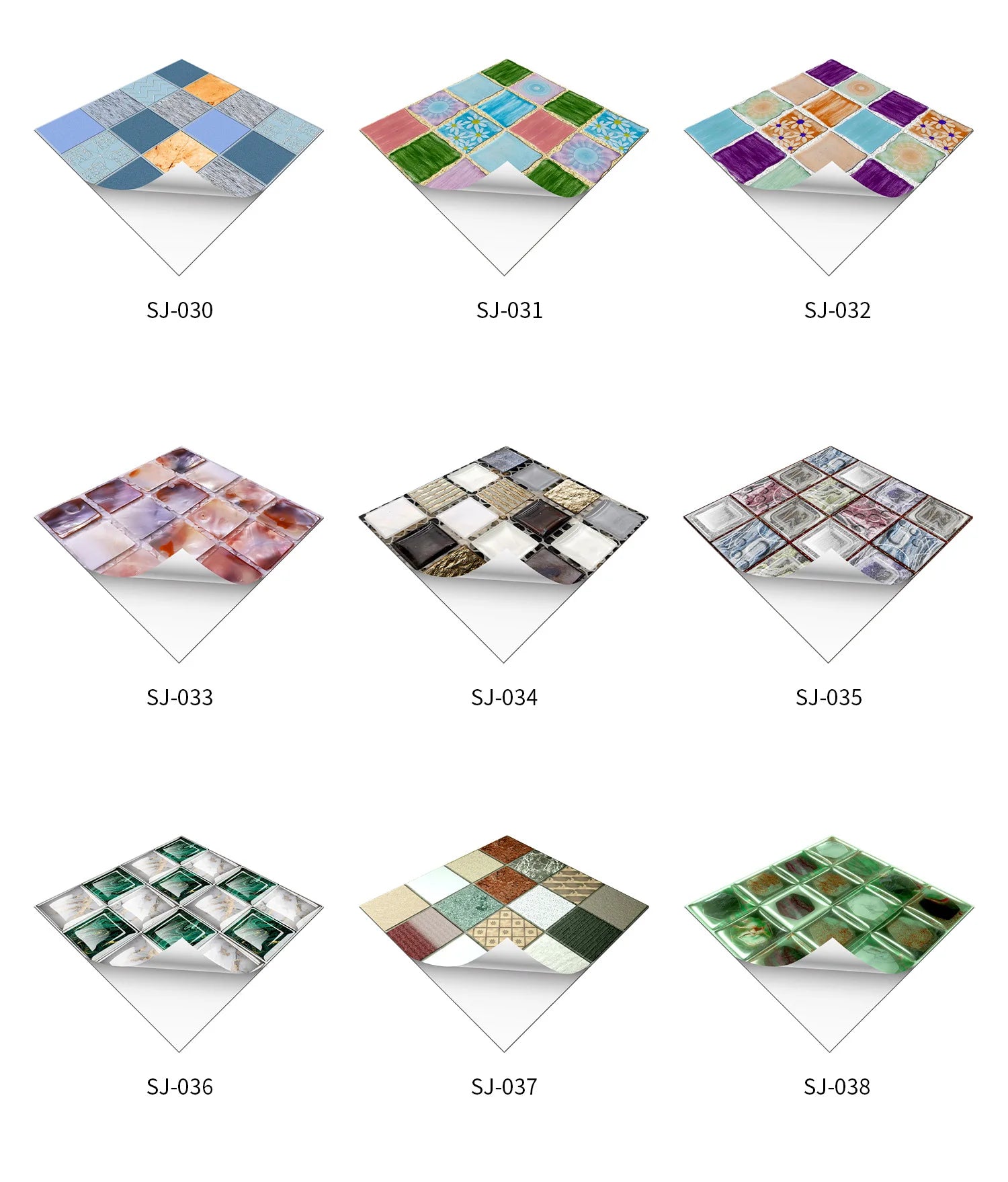 10 Waterproof Marble Mosaic Tile Stickers