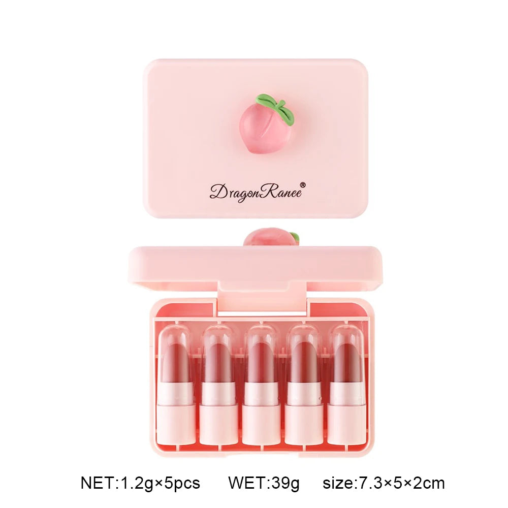 Bộ 5 Son Lì Lâu Trôi, Mịn Môi, Mùi Trái Cây Nhẹ - Daisan Mart