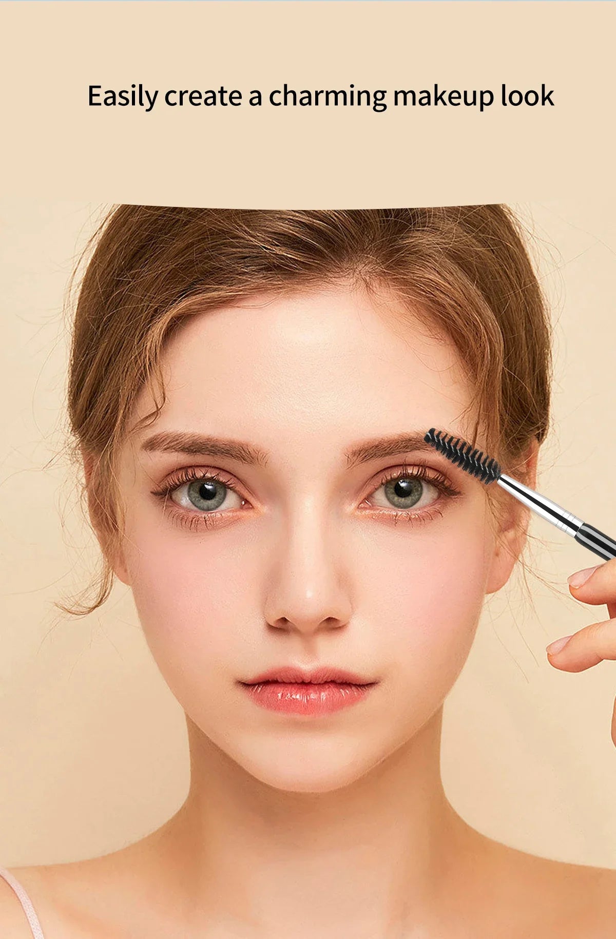 Bút Chải Mày Mi 2 Trong 1 - Đầu Xéo & Chổi Tròn