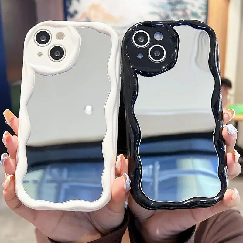 Cute Cat Makeup Mirror Case For iPhone